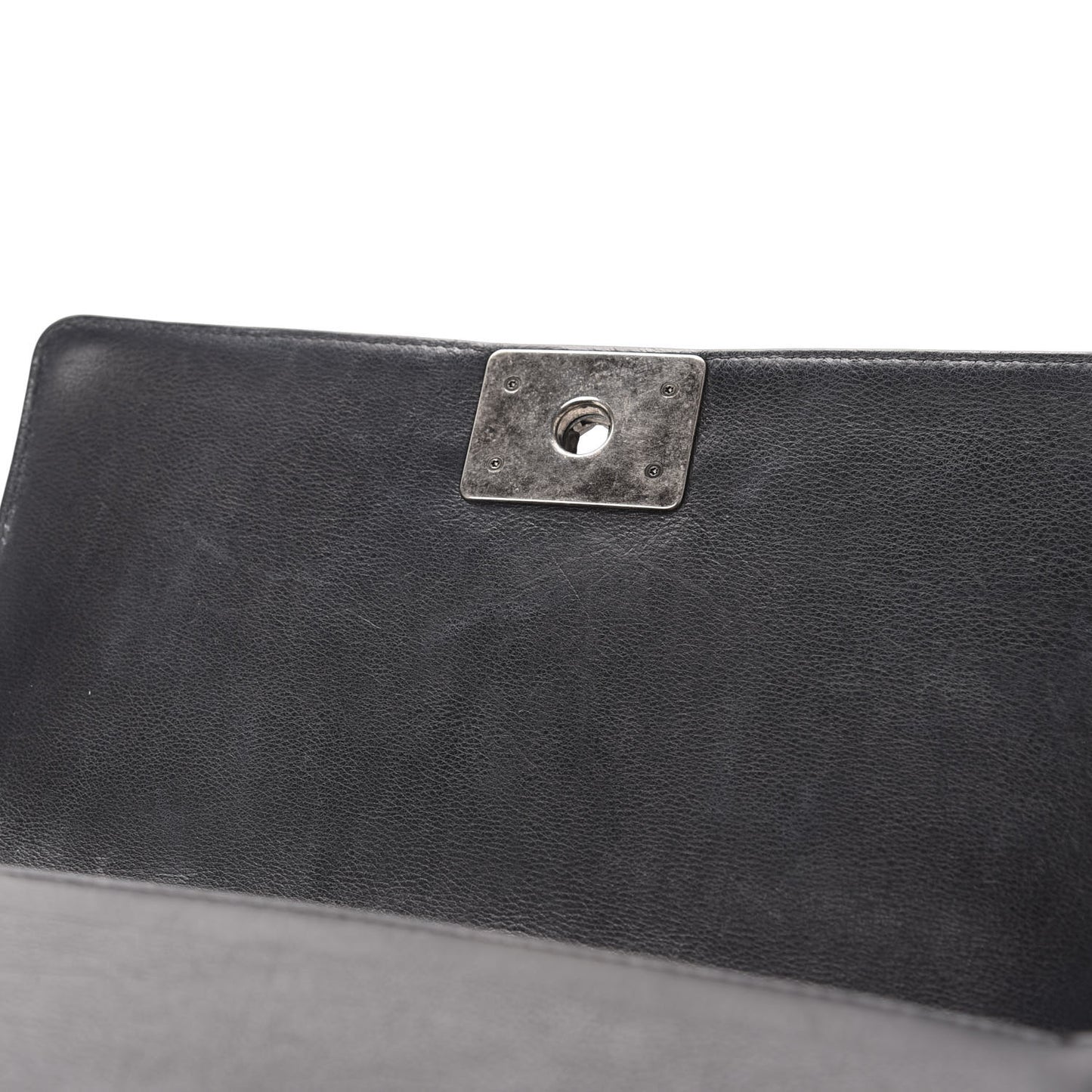 Calfskin Double Stitch Medium Boy Flap Black