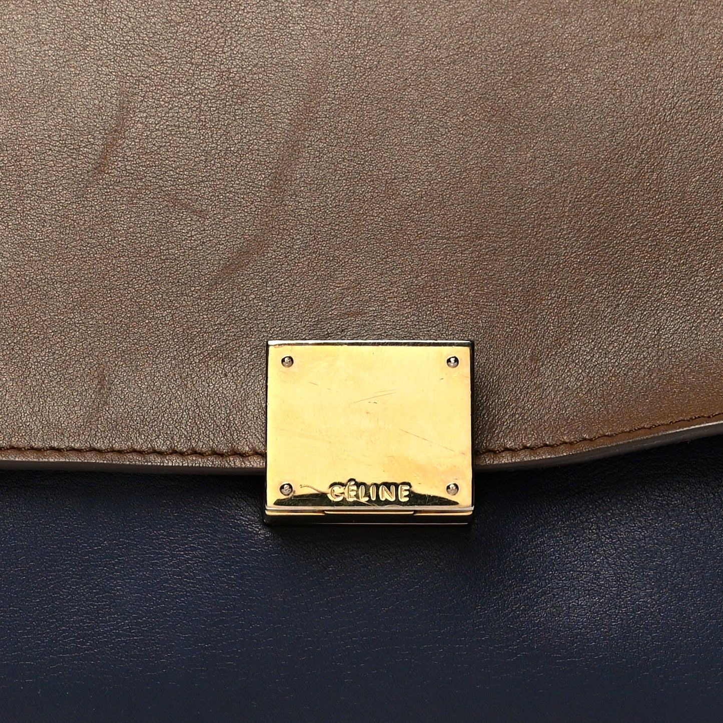 Smooth Calfskin Suede Medium Tri-Color Trapeze Midnight