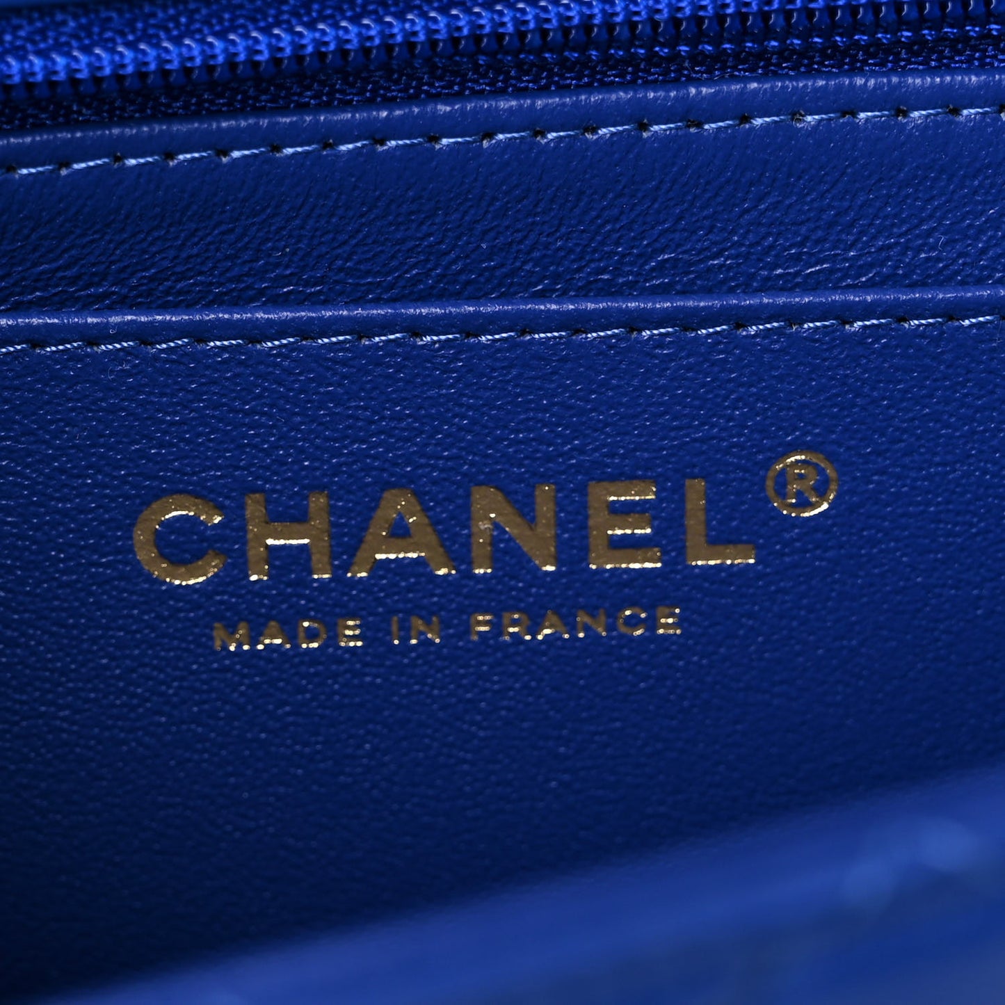 Lambskin Quilted Mini Top Handle Rectangular Flap Dark Blue