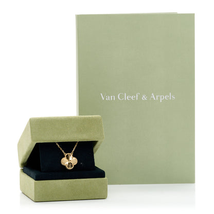 Van Cleef & Arpels 18K Yellow Gold Guilloche Vintage Alhambra Pendant Necklace 6 of 6