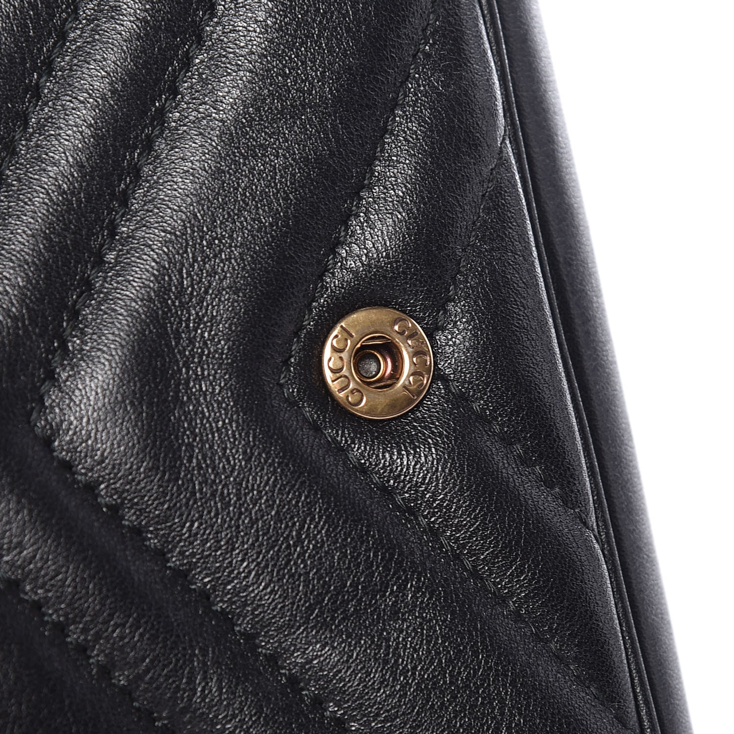 Gucci Calfskin Matelasse Super Mini GG Marmont Shoulder Bag Black 12 of 13