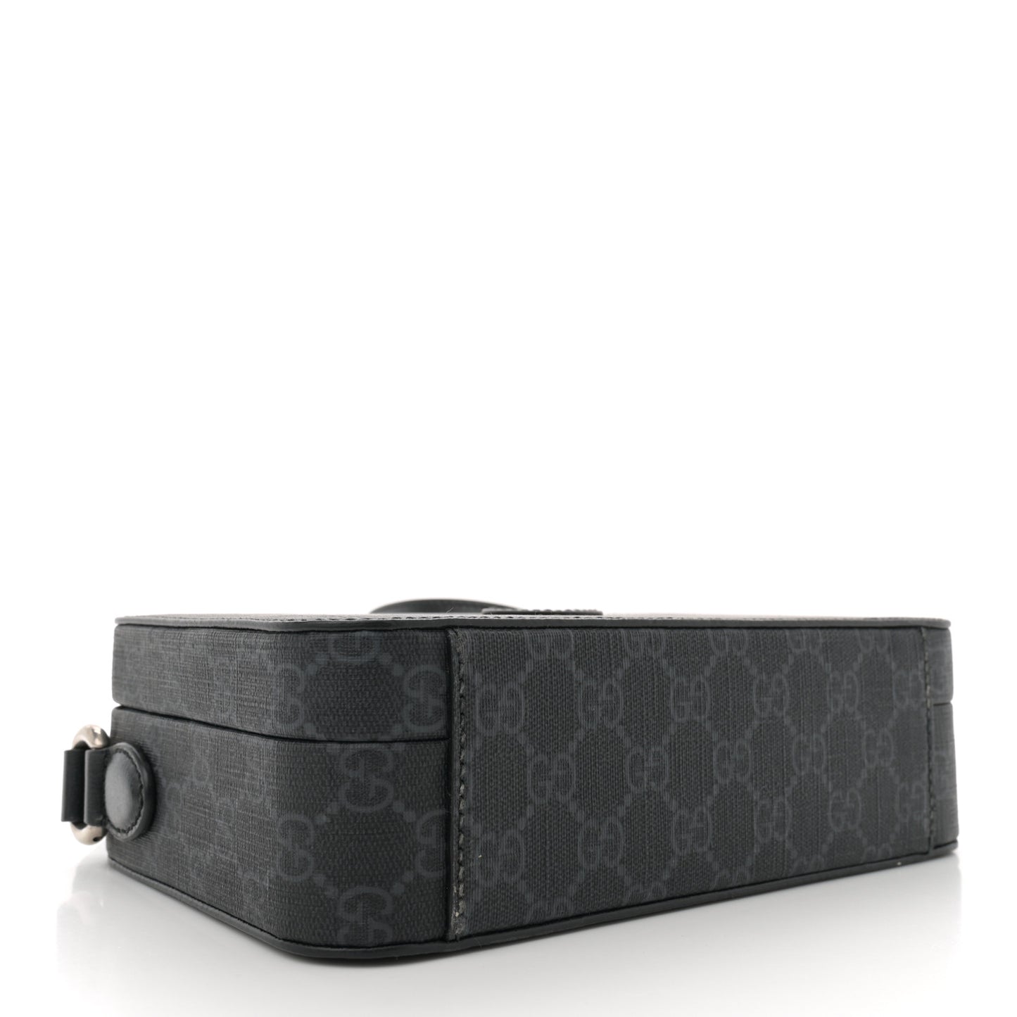 GG Supreme Monogram Azalea Calfskin Retro Interlocking G Shoulder Bag Black