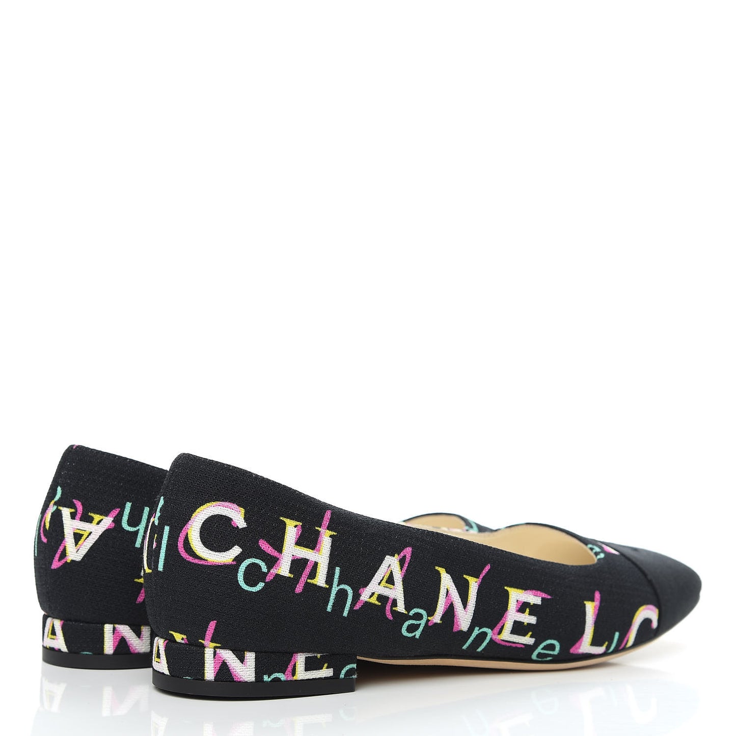 Fabric Grossgrain CC Flats 37.5 Black