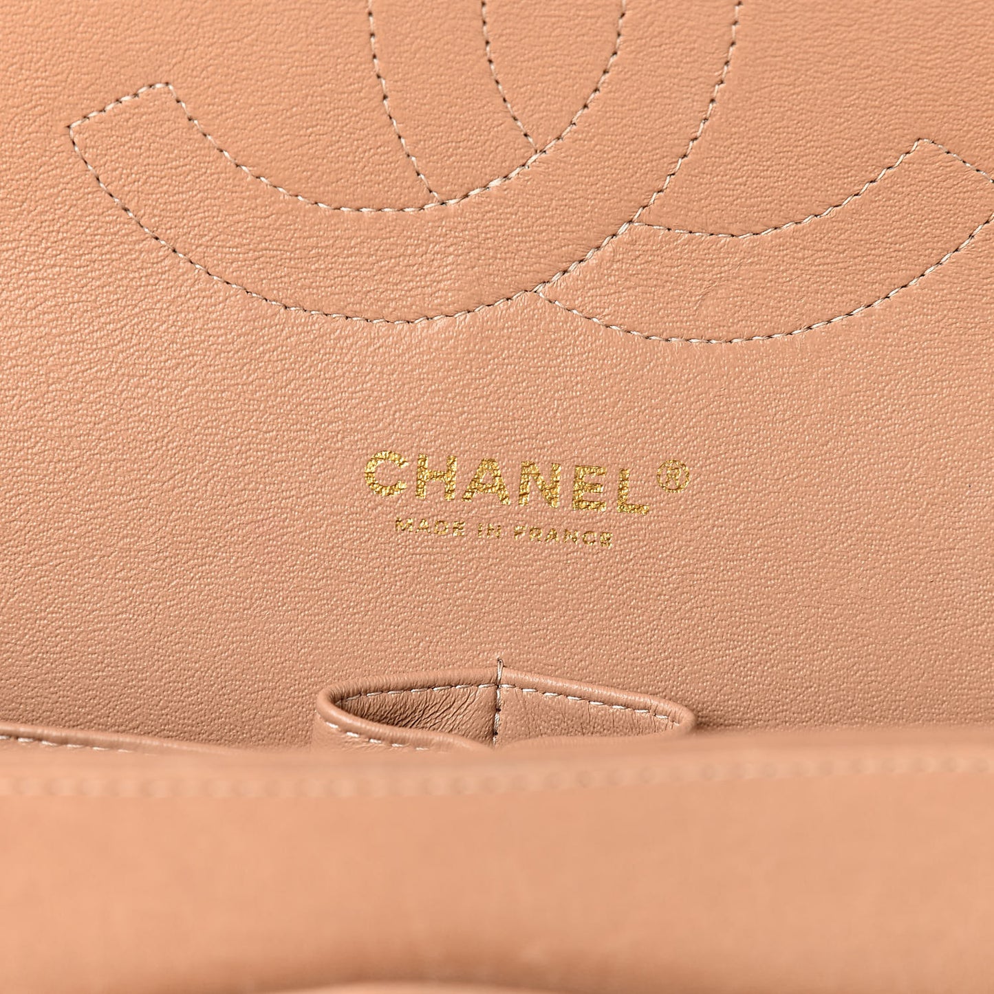 Lambskin Quilted Jumbo Double Flap Beige Clair