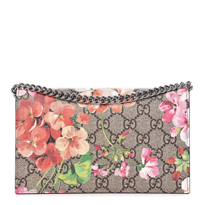 Gucci GG Supreme Monogram Blooms Chain Wallet Beige Multicolor Dry Rose 1 of 10