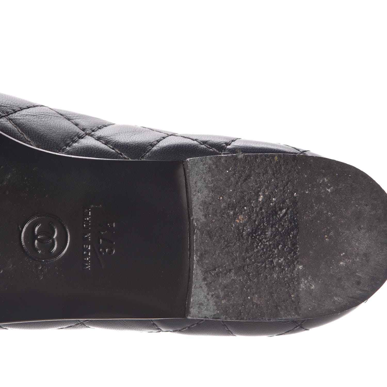 Chanel Lambskin Quilted CC Cap Toe Ballerina Flats 37.5 Navy 11 of 16