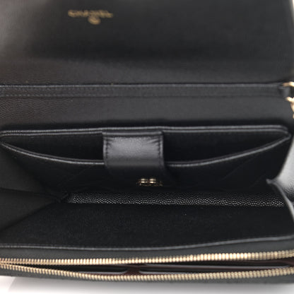 Chanel Caviar Quilted Phone Holder Wallet With Removable Chain Black 6 of 12