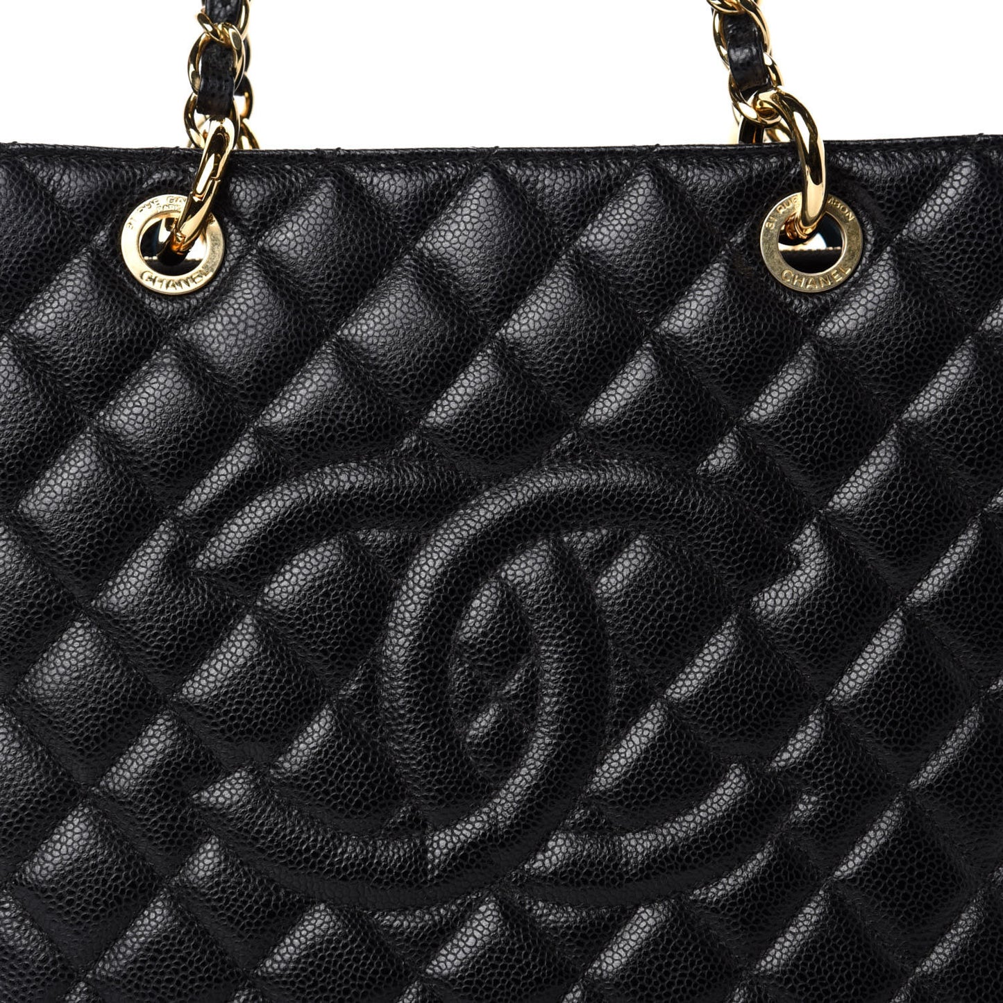 Caviar Quilted Grand Shopping Tote GST Black