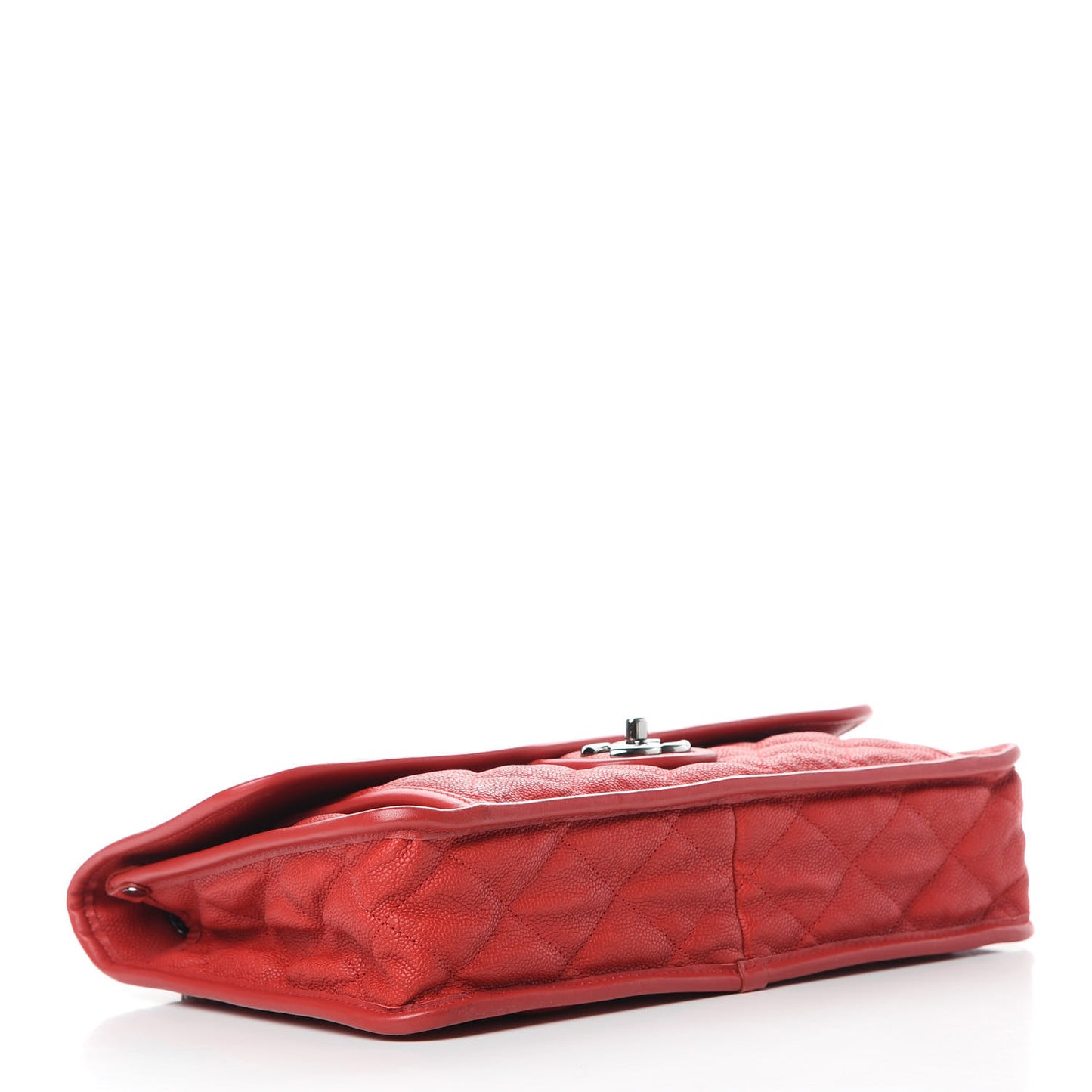 Caviar Quilted Medium French Riviera Flap Red