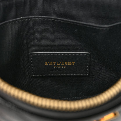 Saint Laurent Grain De Poudre Chevron Monogram Bill Pouch Black 6 of 6