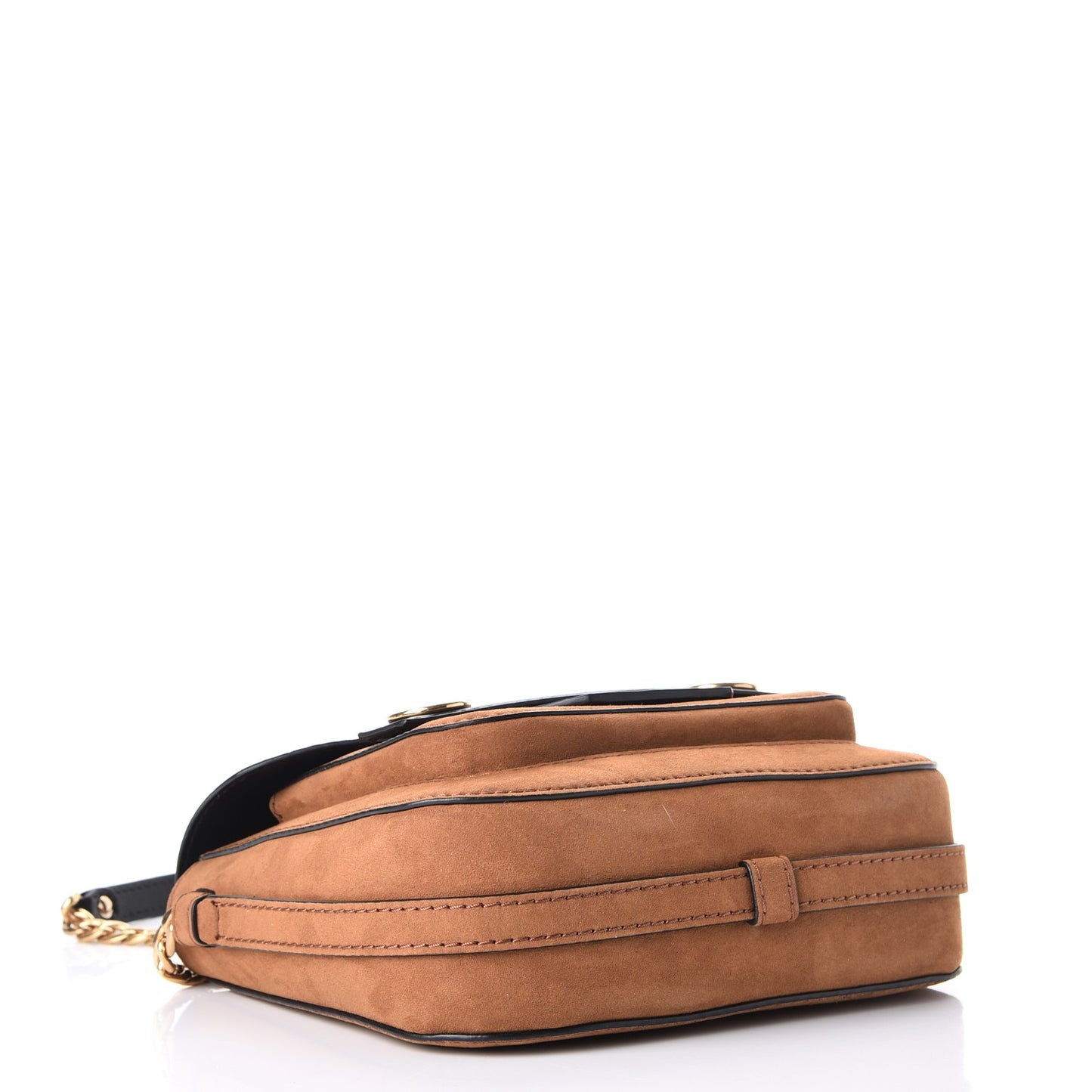 Eco Alter Faux Suede Nappa Popper Shoulder Bag Tan