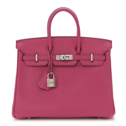 Hermes Chevre Mysore Birkin 25 Rose Shocking 1 of 14