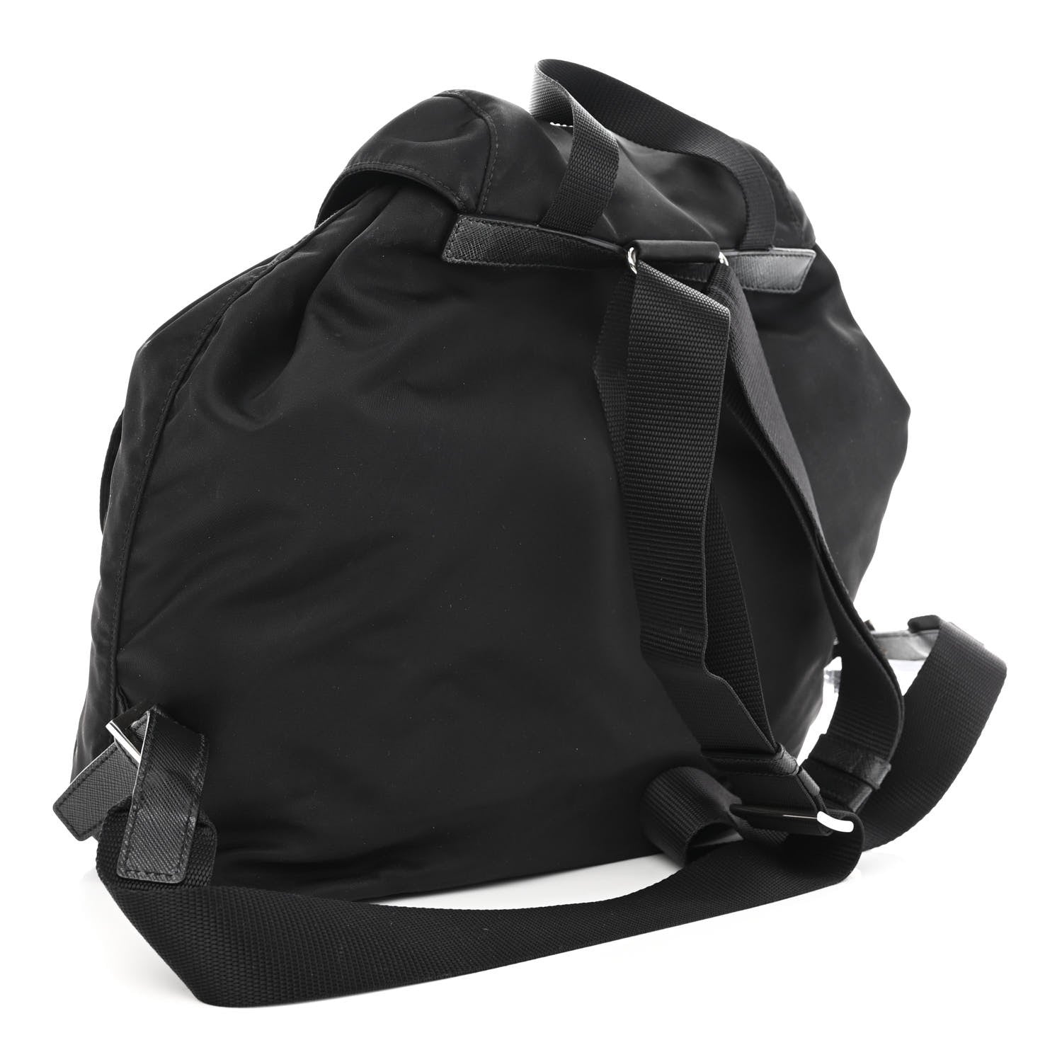 Prada Tessuto Nylon Saffiano Medium Backpack Black 2 of 11