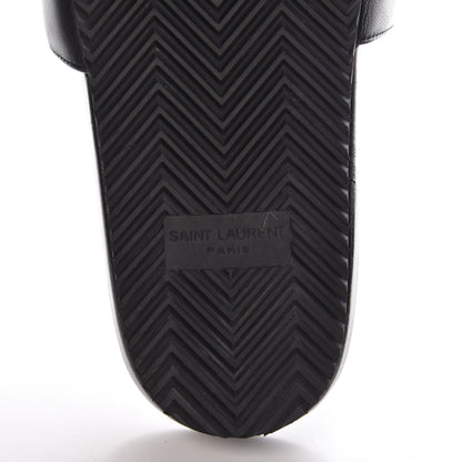 Saint Laurent Lambskin Joan Slide Sandals 38 Black 6 of 10