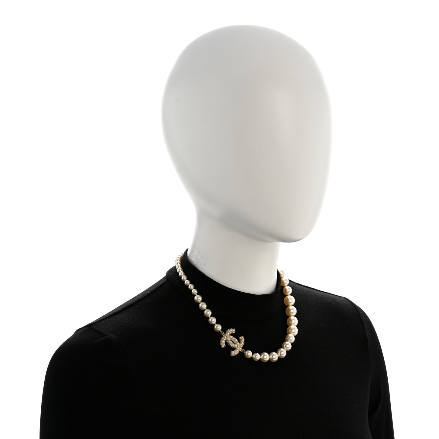 Pearl CC 100th Anniversary Necklace Light Gold