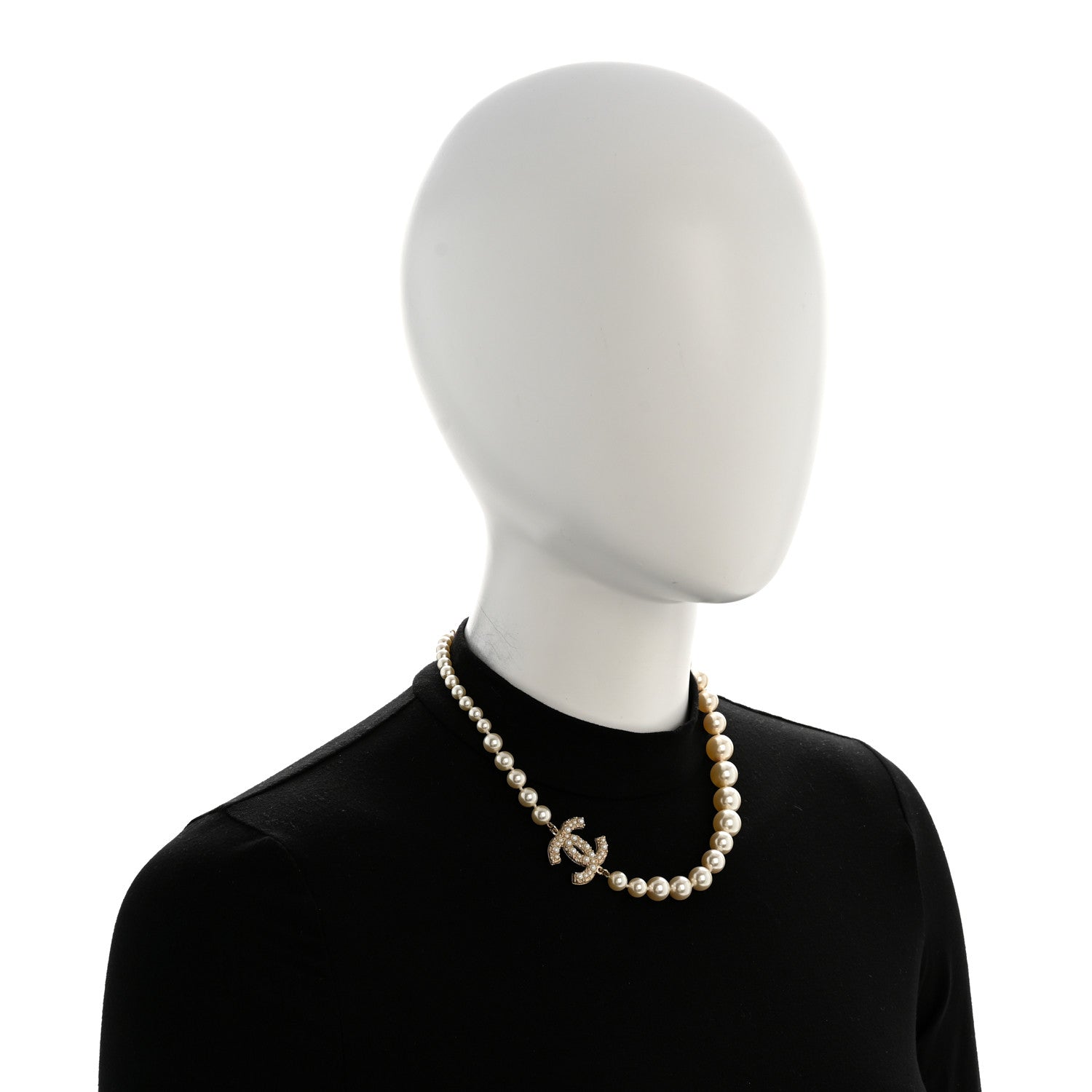 Chanel Pearl CC 100th Anniversary Necklace Light Gold 2 of 6