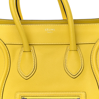 Celine Drummed Calfskin Mini Luggage Citron 8 of 10