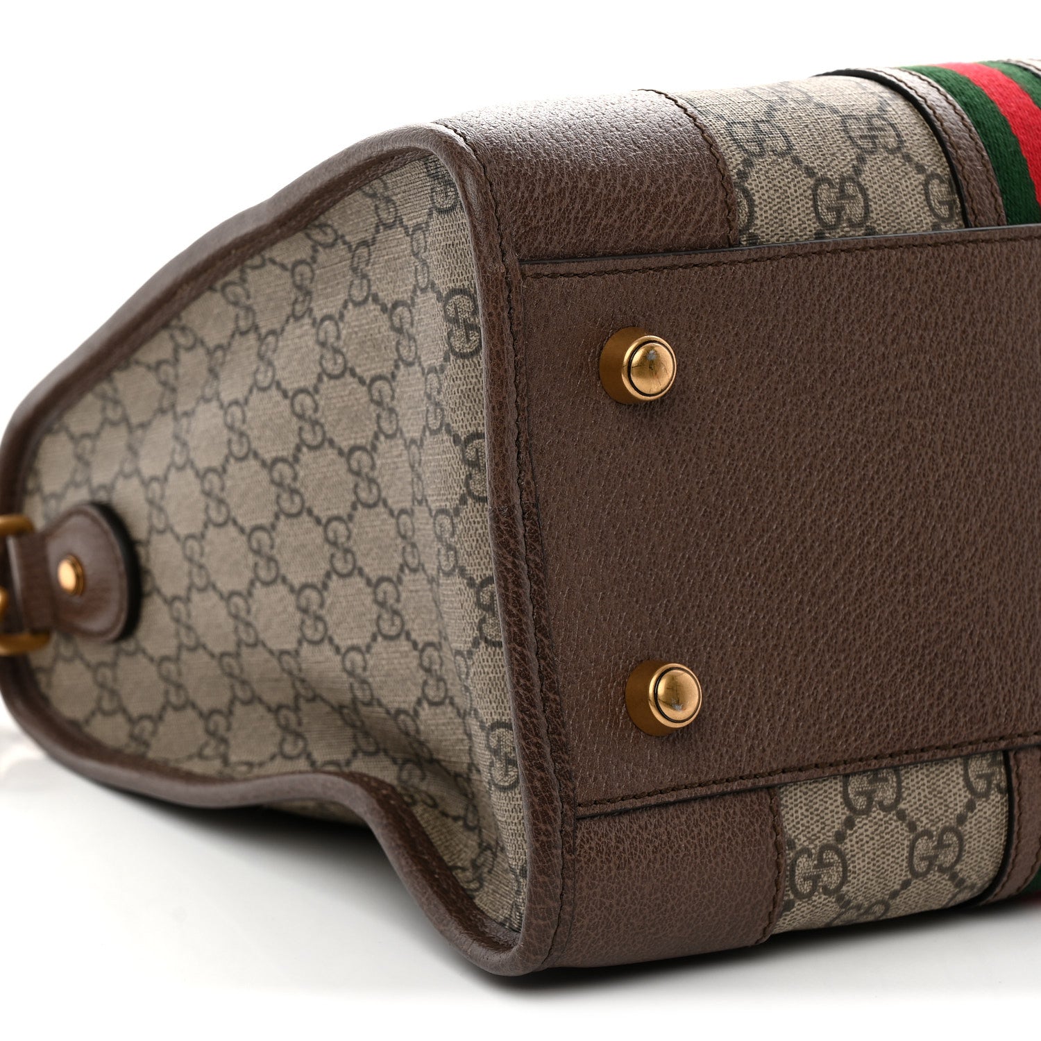 Gucci Soft GG Supreme Monogram Web Medium Duffle Bag Beige New Acero Crop 9 of 10