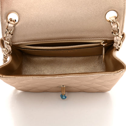 Chanel Metallic Lambskin Quilted Mini Square Flap Gold 4 of 9