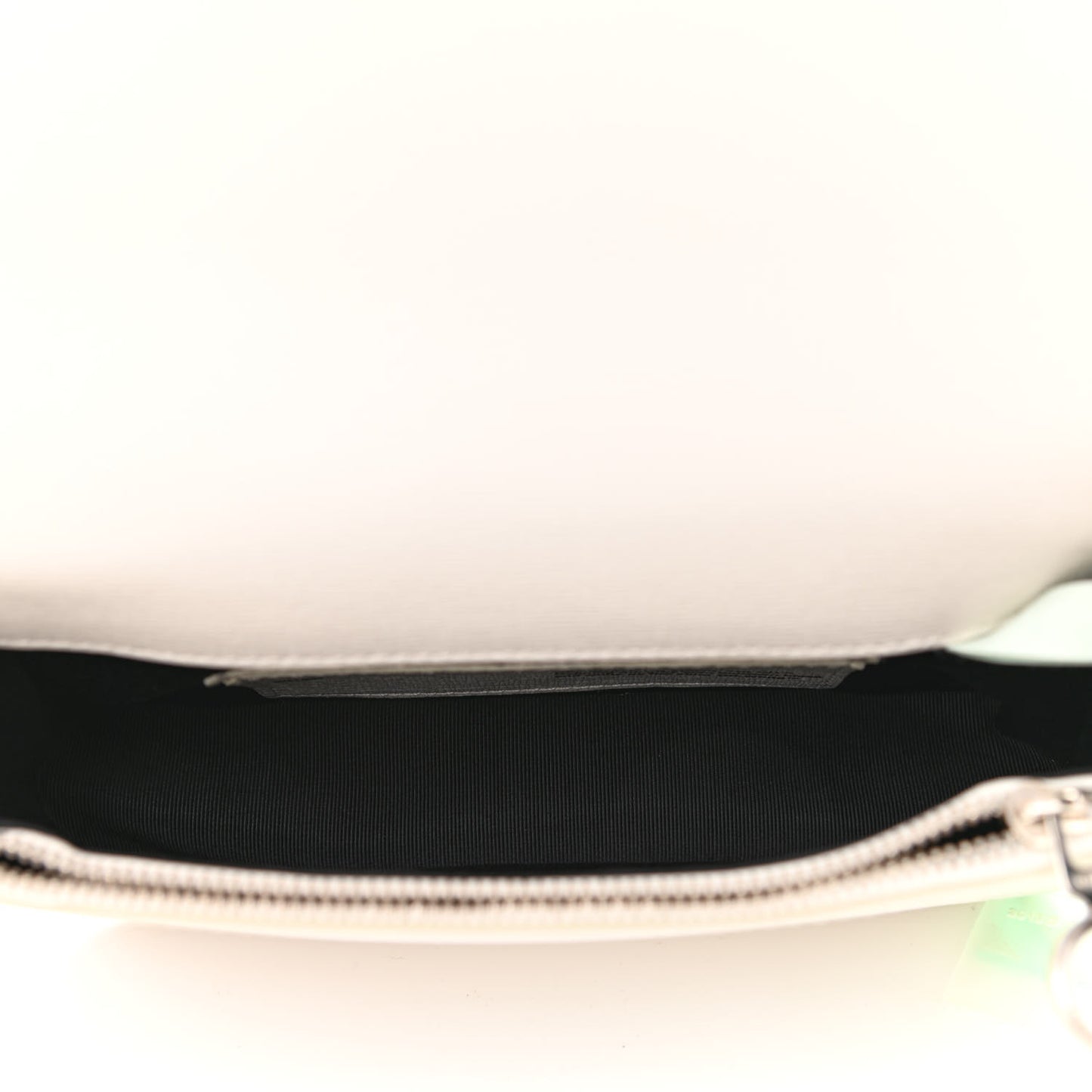 Saffiano Striped Mini Diag Binder Clip Bag White Black