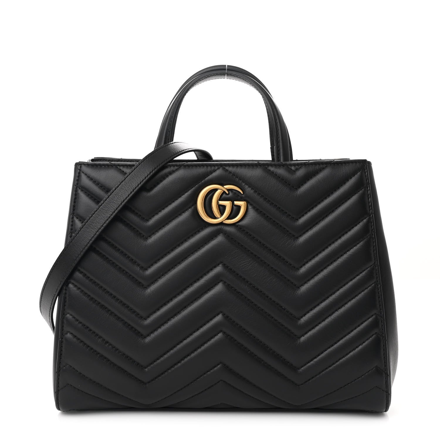 Gucci Calfskin Matelasse Small GG Marmont Tote Black 1 of 12