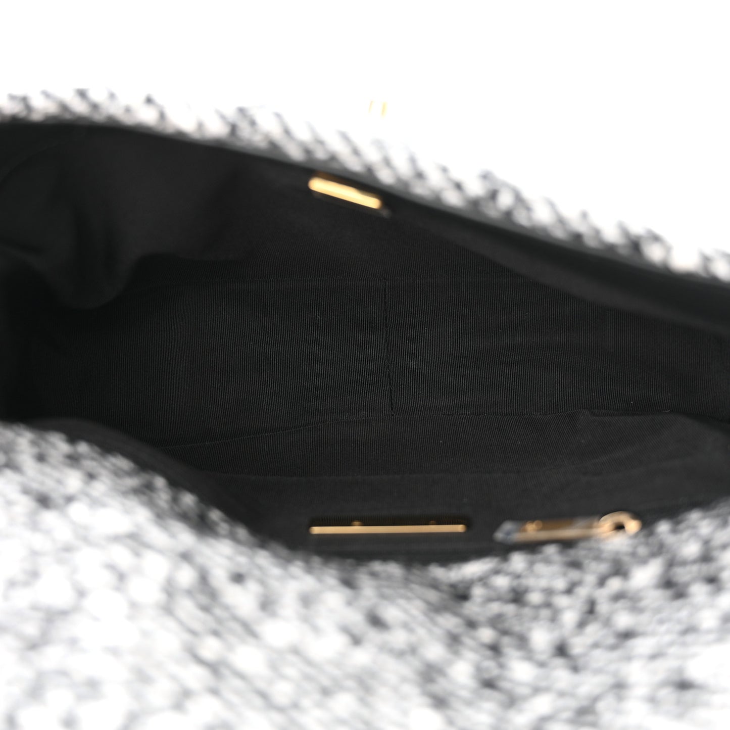 Tweed Quilted Medium Chanel 19 Flap Black White
