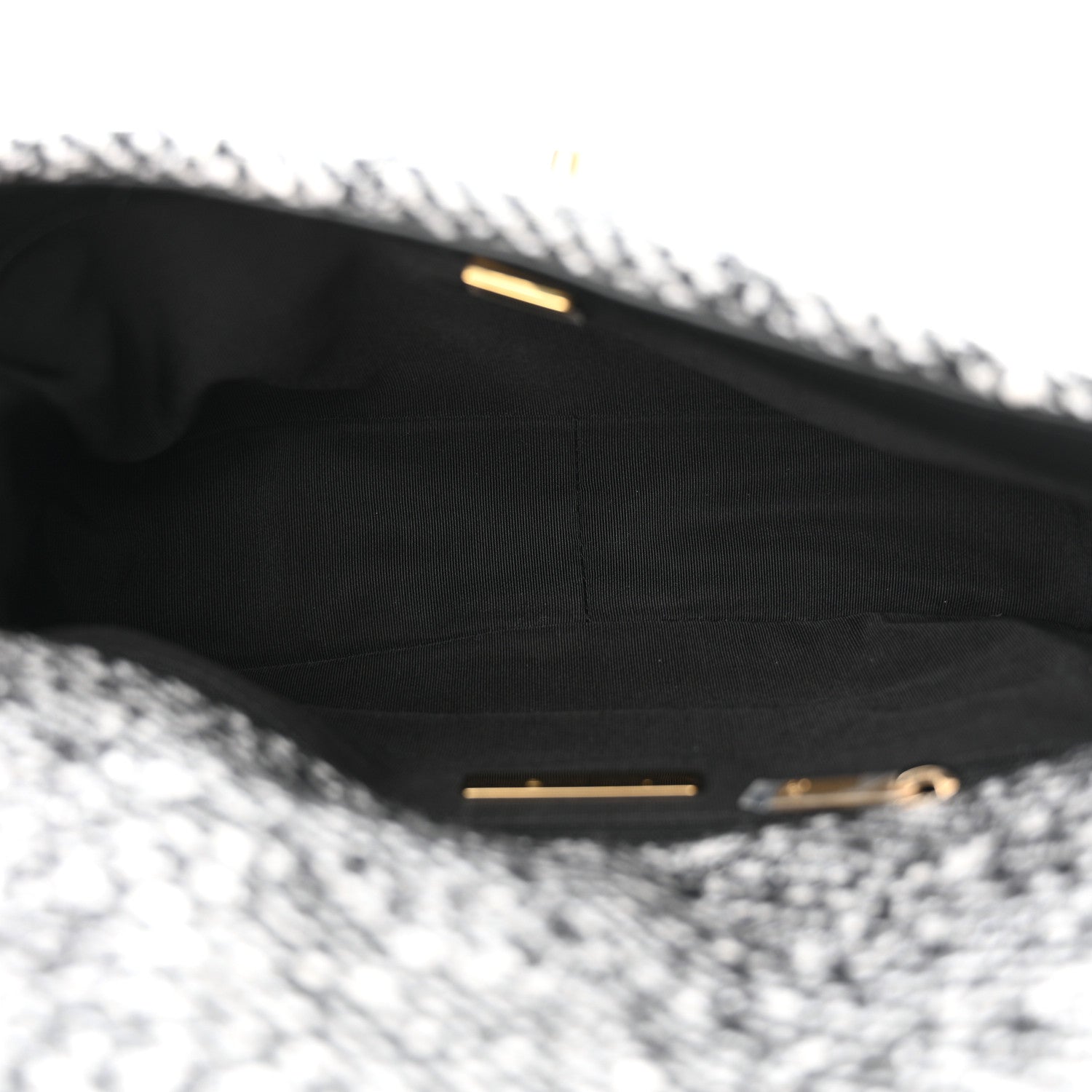 Chanel Tweed Quilted Medium Chanel 19 Flap Black White 6 of 13