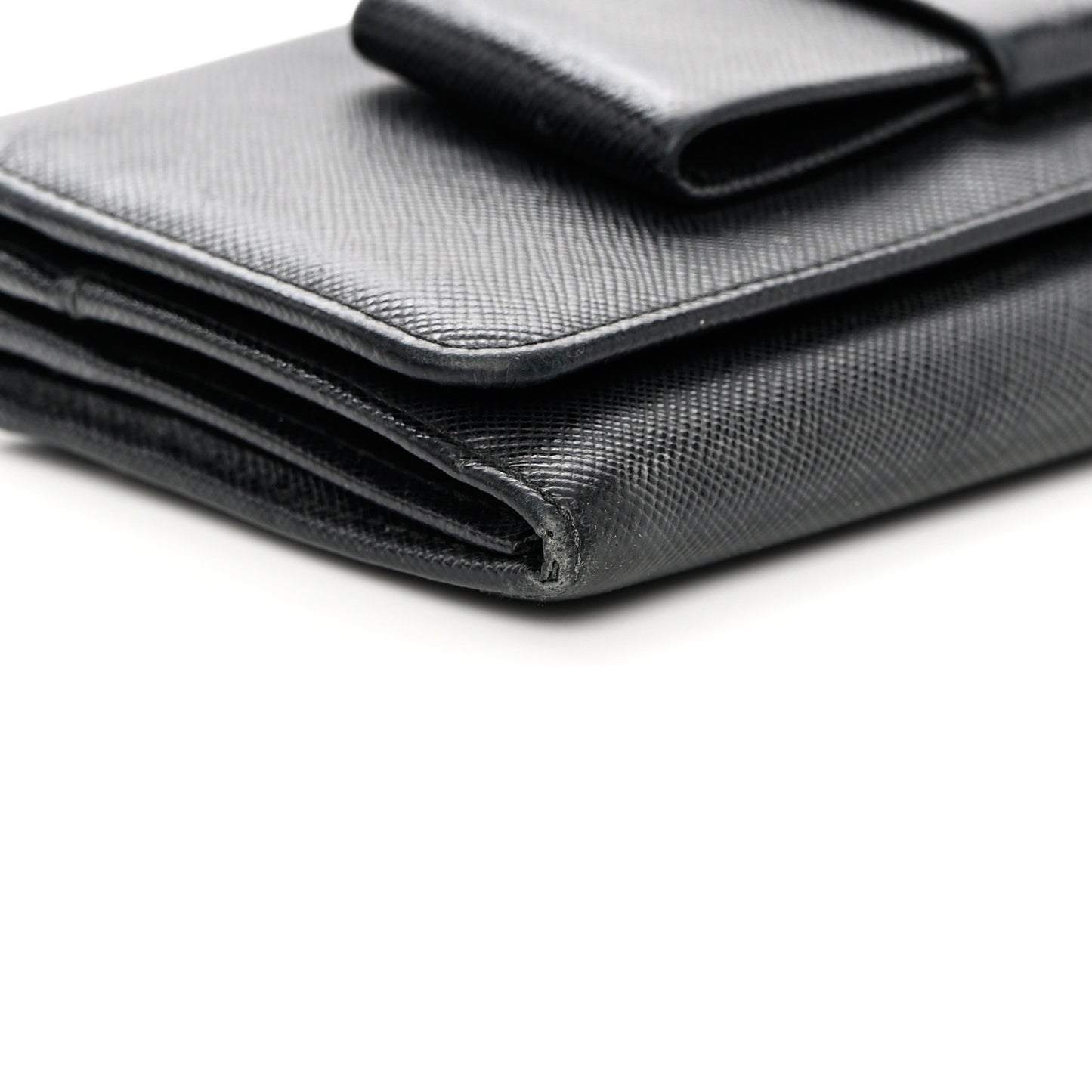 Saffiano Bow Continental Wallet Black