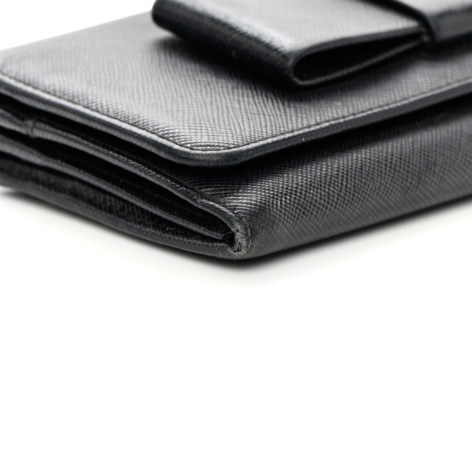 Prada Saffiano Bow Continental Wallet Black 12 of 17
