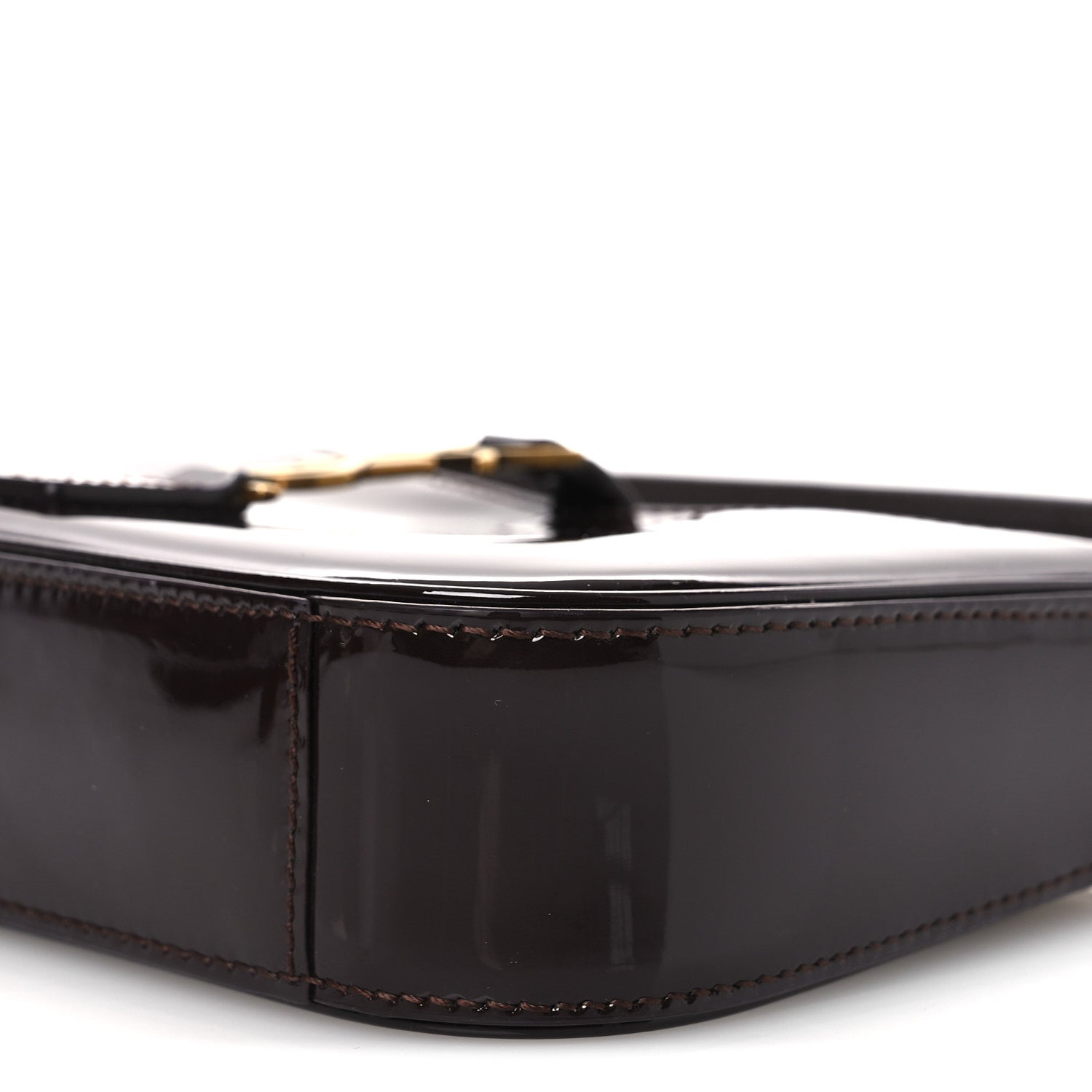 Saint Laurent Patent Calfskin Le 5 A 7 Mini Hobo Spicy Chocolate 10 of 11