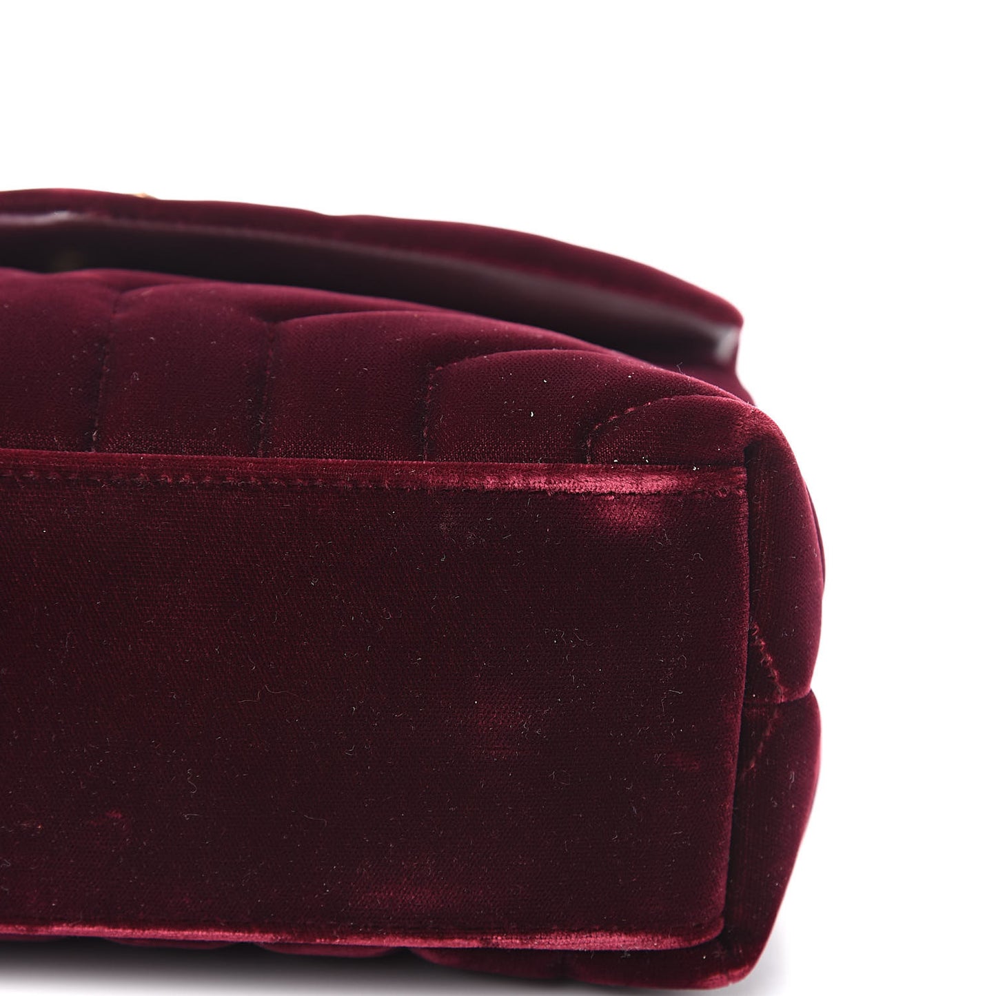 Velvet Y Quilted Monogram Small Loulou Chain Satchel Burgundy
