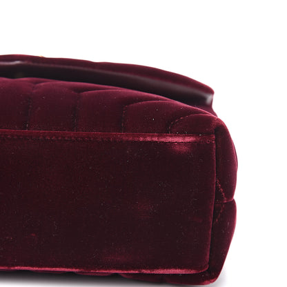 Saint Laurent Velvet Y Quilted Monogram Small Loulou Chain Satchel Burgundy 10 of 11