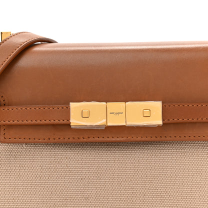 Saint Laurent Canvas Calfskin Mini Manhattan Shoulder Bag  Natural Beige Brick 8 of 13