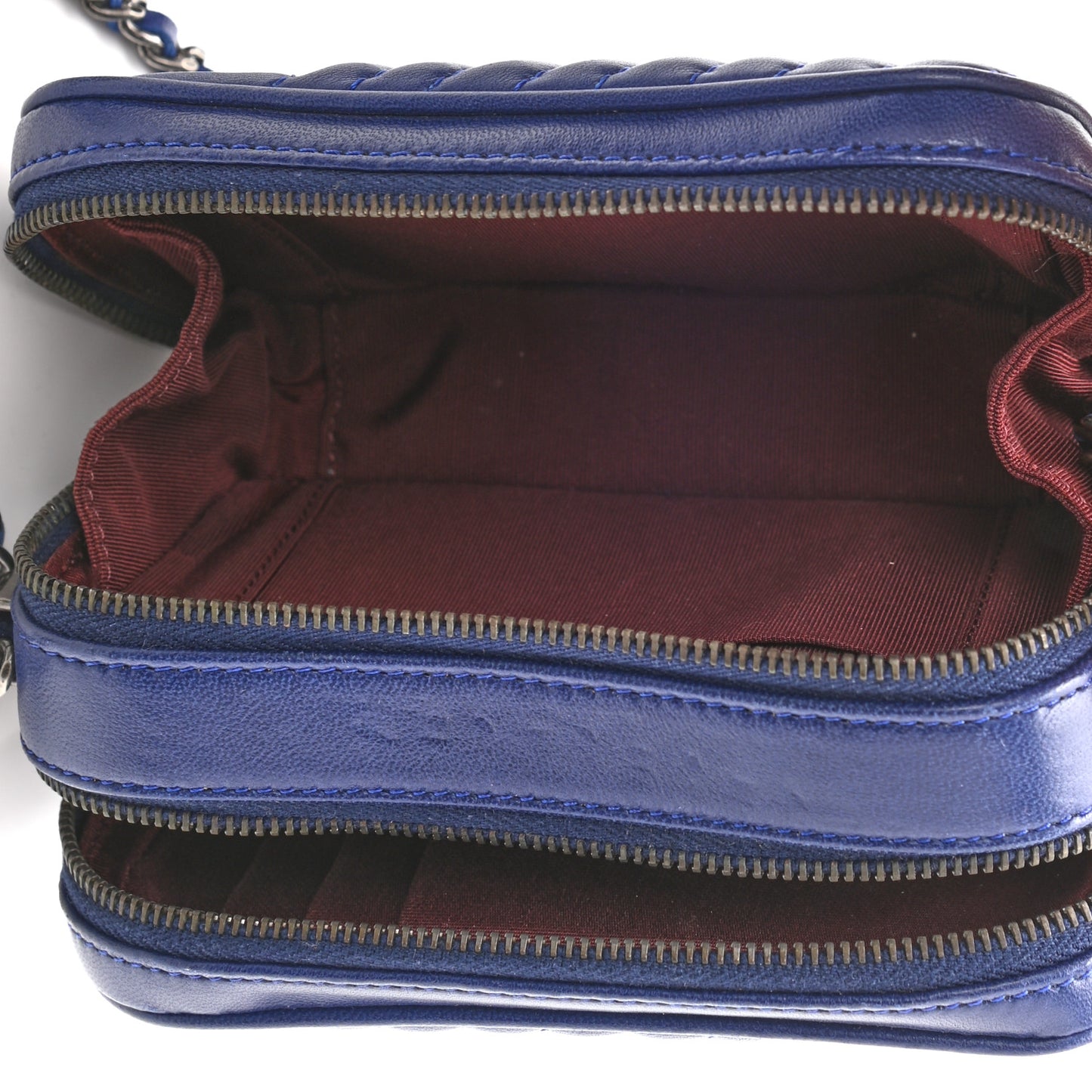 Lambskin Quilted Mini Coco Boy Camera Bag Blue