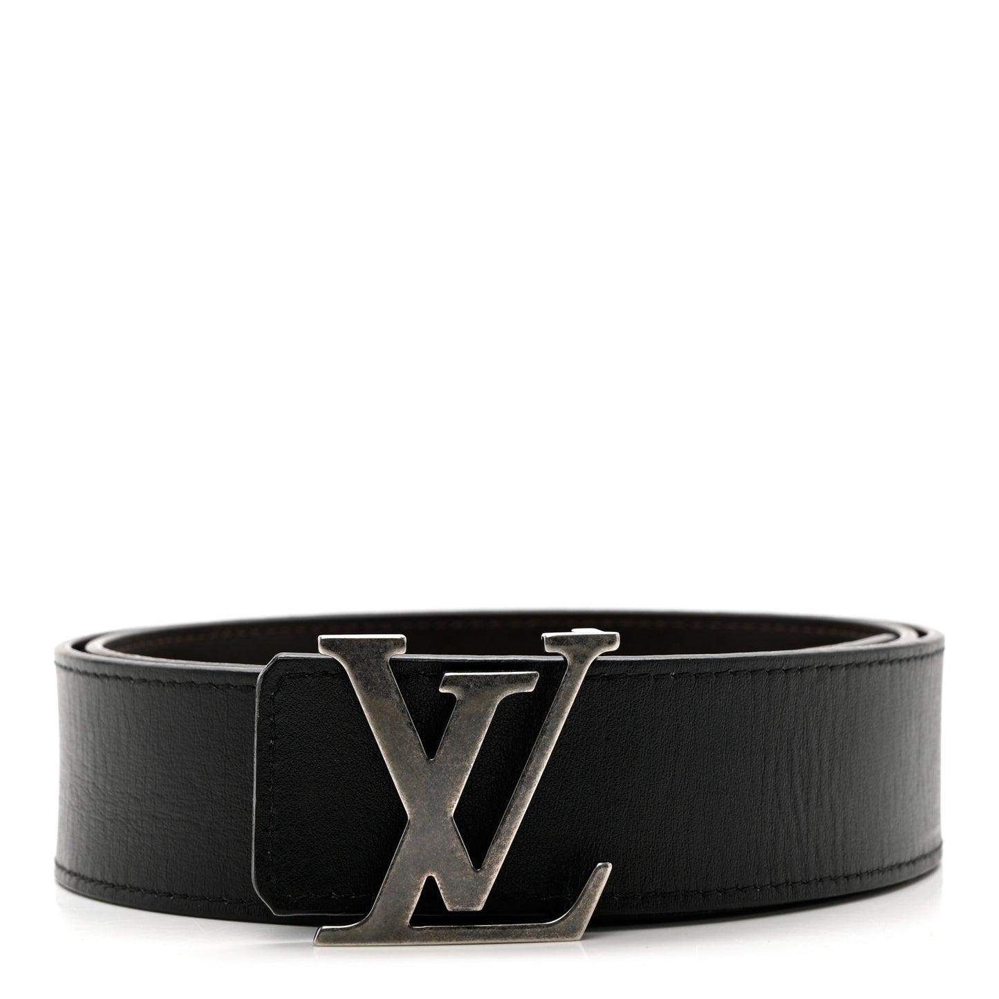 Calfskin 40mm LV Initiales Reversible Belt 90 36 Dark Brown Black