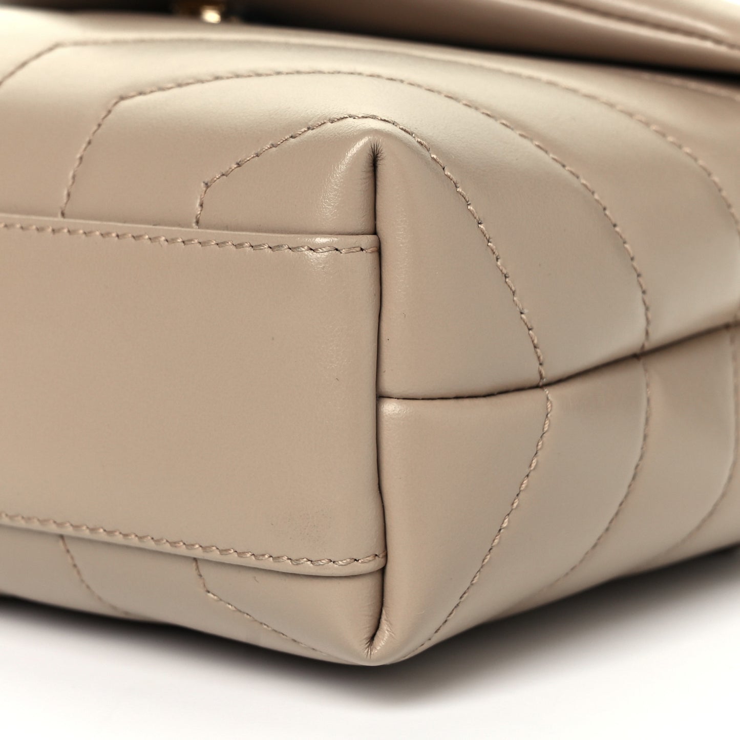 Calfskin Y Quilted Monogram Toy Loulou Crossbody Bag Dark Beige