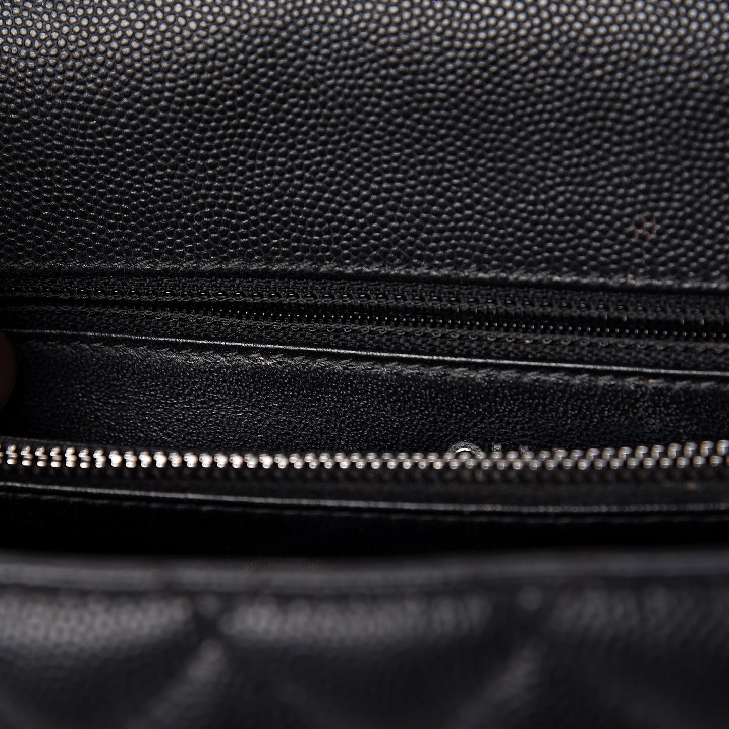 Caviar Lizard Quilted Small Coco Handle Flap Black