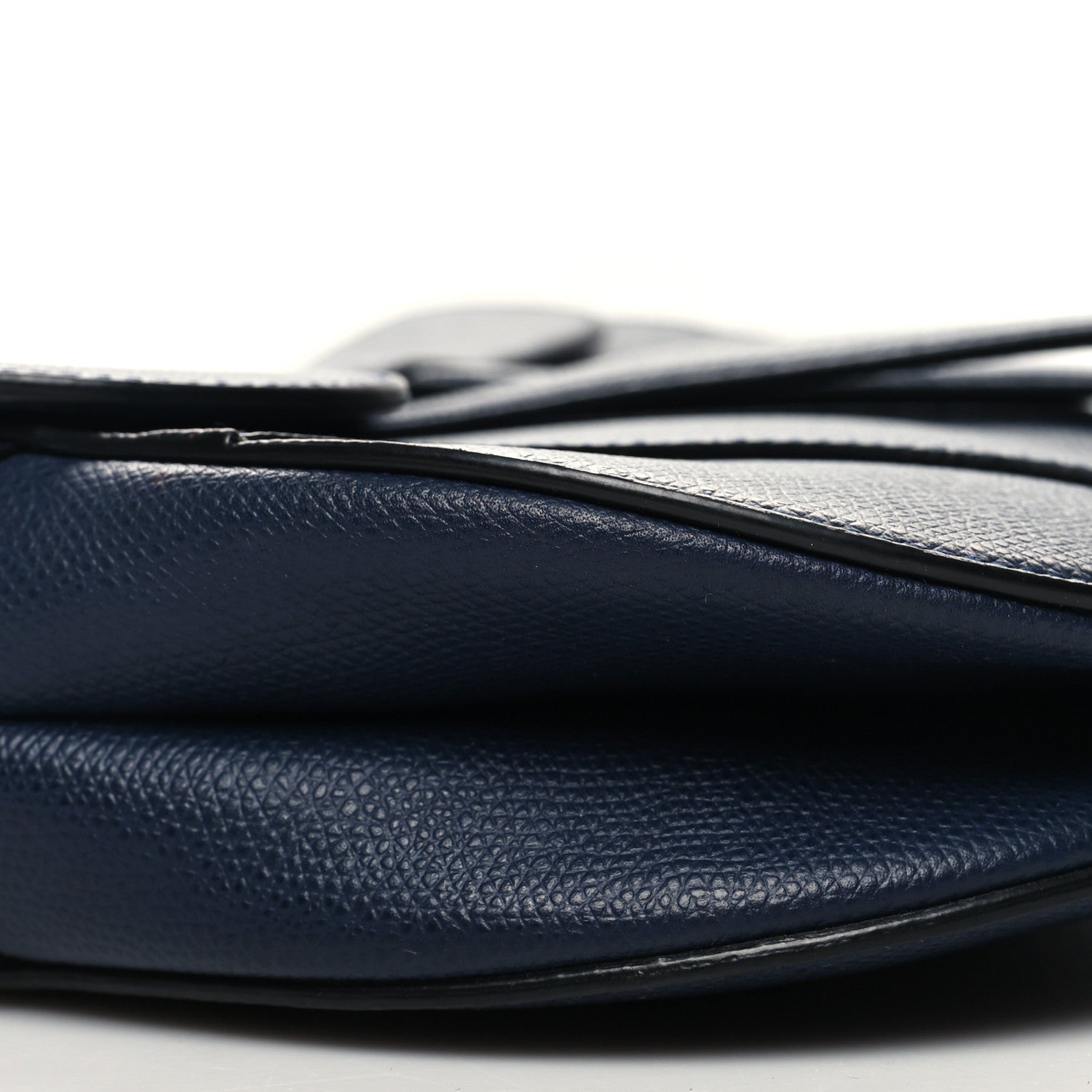 Christian Dior Grained Calfskin Saddle Bag Indigo Blue 9 of 10