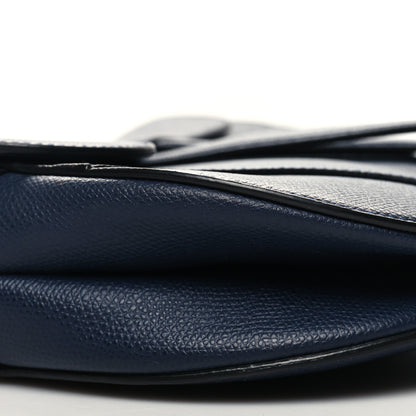 Christian Dior Grained Calfskin Saddle Bag Indigo Blue 9 of 10