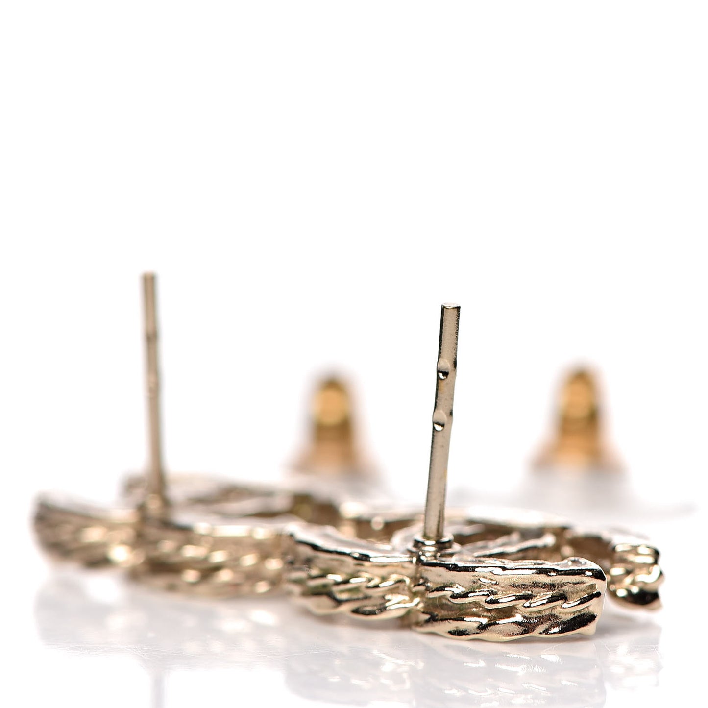 Crystal CC Earrings Light Gold