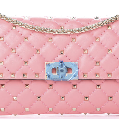 Valentino Garavani Nappa Rockstud Spike Wallet On Chain Paradise Rose 6 of 10