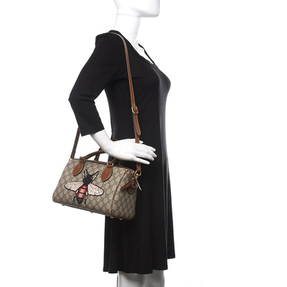 Gucci GG Supreme Monogram Bee Embroidered Small Boston Beige Tuscany 3 of 15