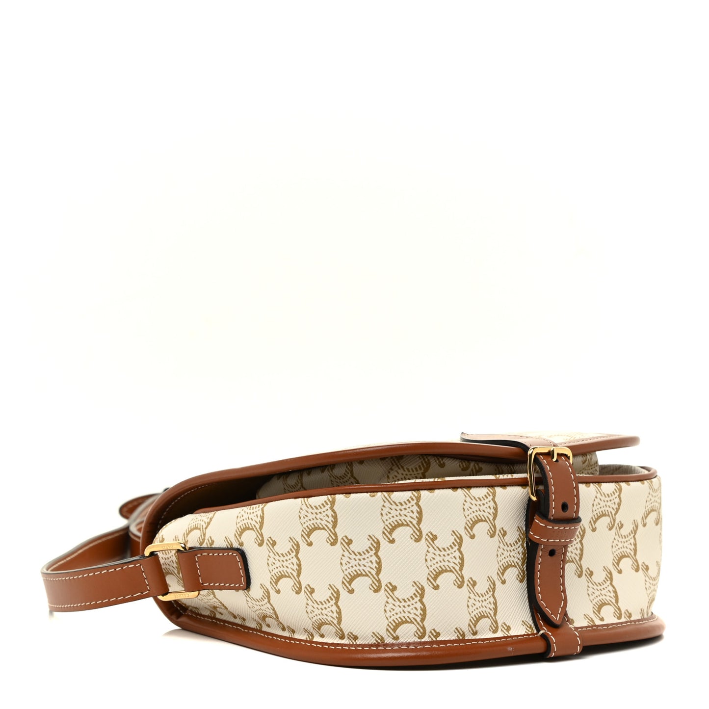 Triomphe Canvas Medium Folco Bag White