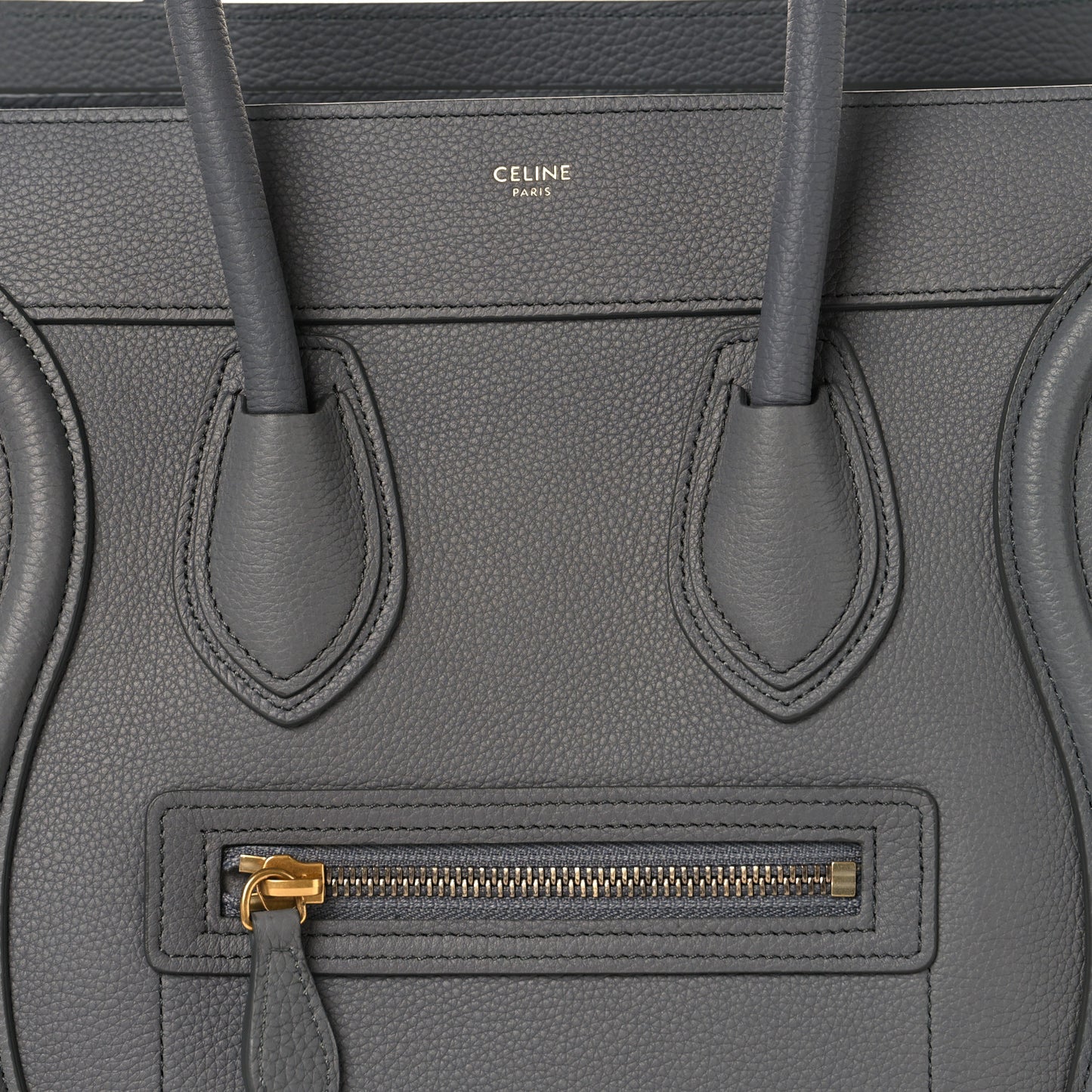 Baby Drummed Calfskin Micro Luggage Kohl