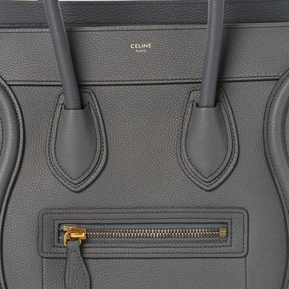 Celine Baby Drummed Calfskin Micro Luggage Kohl 8 of 10