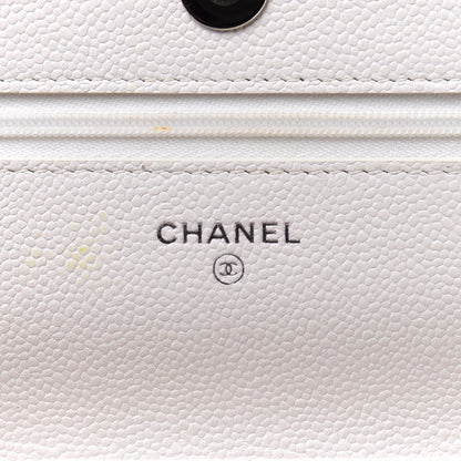 Chanel Caviar Quilted Wallet On Chain WOC White 6 of 12