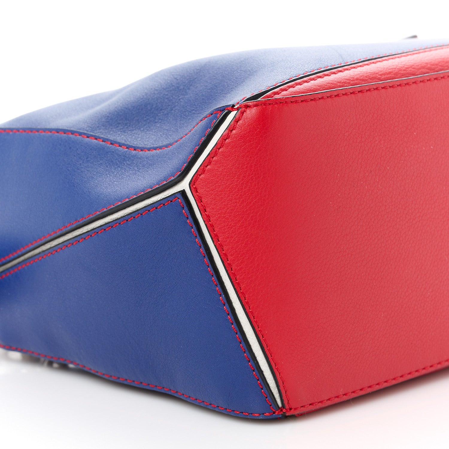 Loewe Calfskin Small Puzzle Bag Red Blue 9 of 10