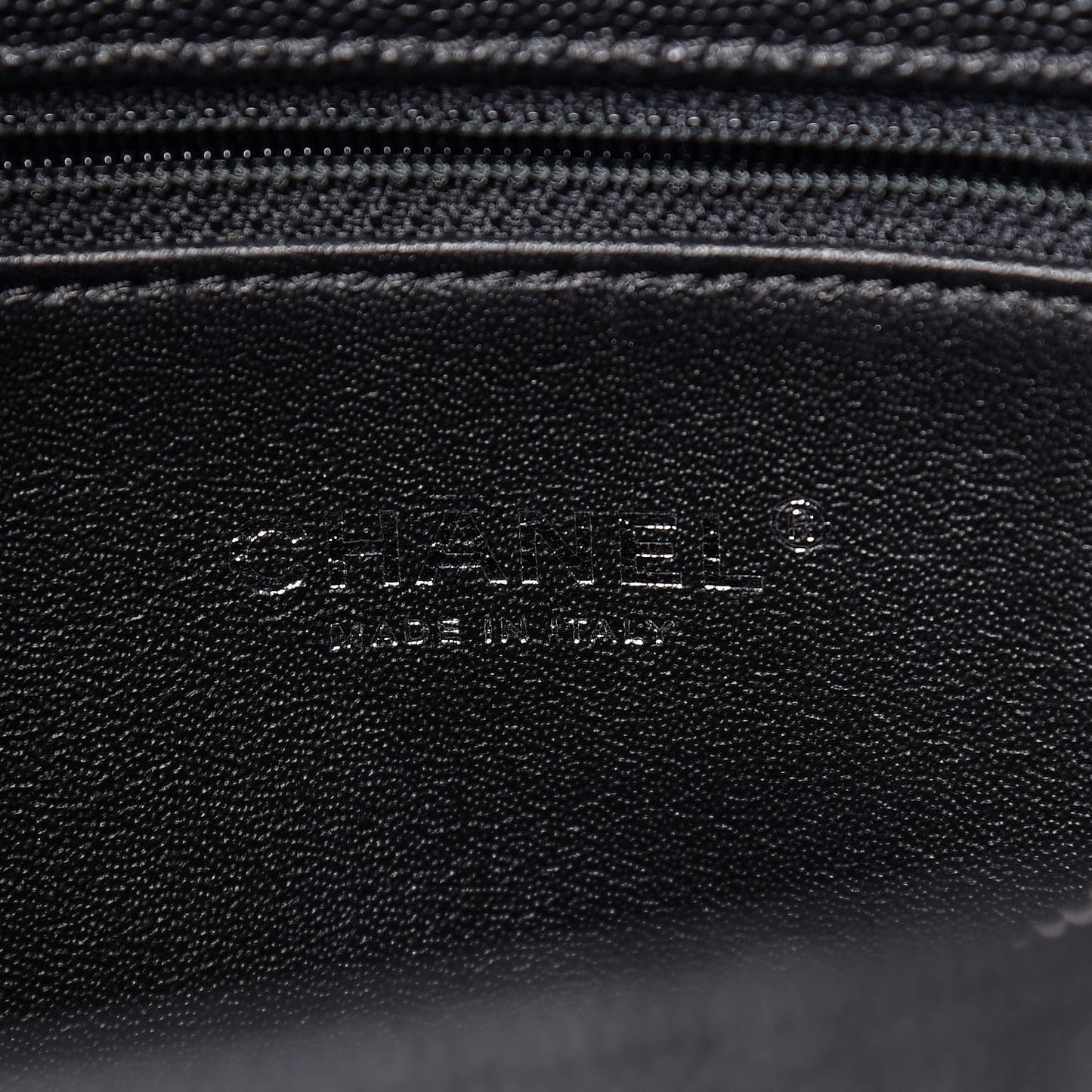 Caviar Lizard Quilted Large Coco Handle Flap Black