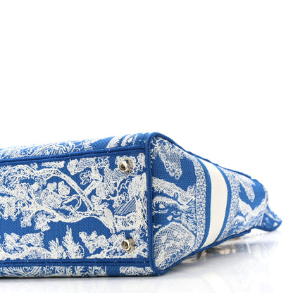 Christian Dior Canvas Toile De Jouy Reverse Embroidered Medium Lady D-Lite Fluorescent Blue 9 of 9