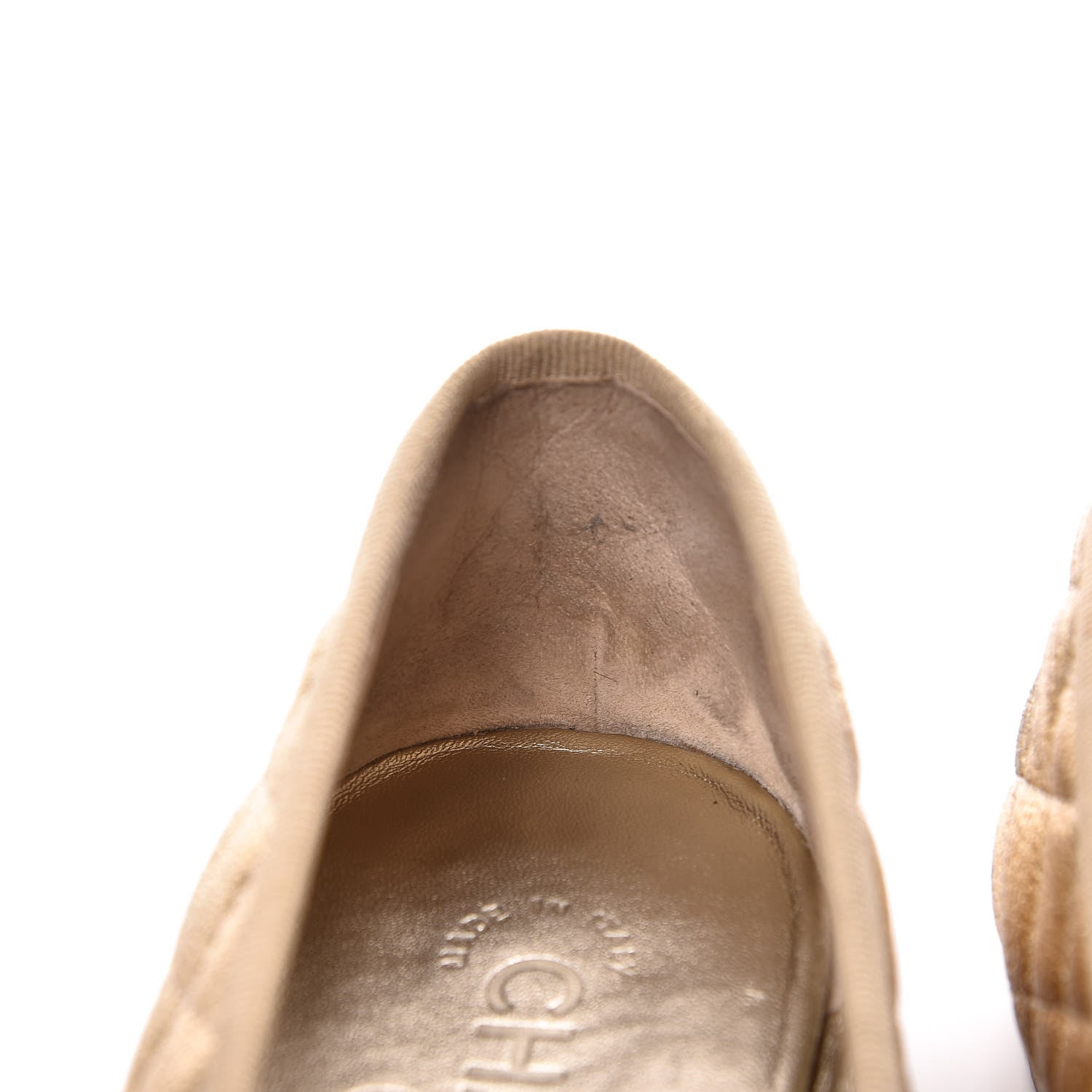Chanel Metallic Lambskin Quilted Cap Toe Ballerina Flats 40 Gold 9 of 17